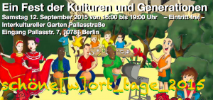 Einladungskarte vom "Fest der Kulturen und Generationen" im Interkulturellen Garten